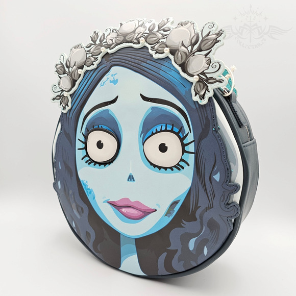 Loungefly Warner Bros. Tim Burton's Corpse Bride Emily Blue Crossbody Bag Purse - Picture 3 of 13